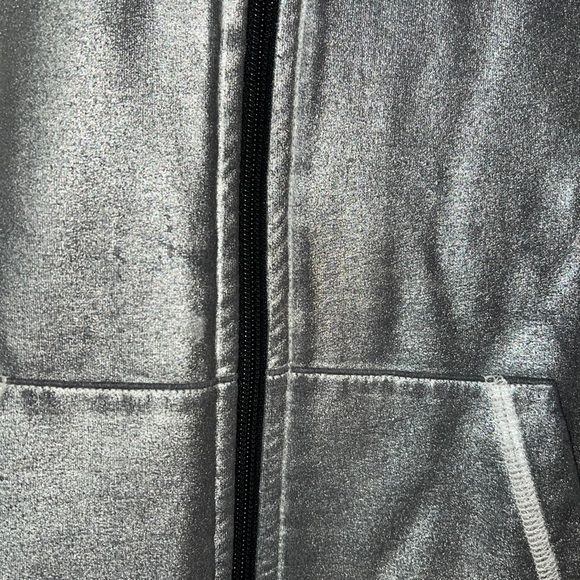 PINK Victoria's Secret Rare Metallic Silver Graphic
Hooded Zip Jacket - Picture 3 of 4